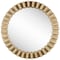 Homeroots 35" Round Natural Brown Wood Frame Wall Mirror 376378 - alternate 1