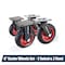 Powertec 6" Heavy-Duty Industrial Plate Caster Wheels (2 Swivel & 2 Fixed) with Rubber Knobby Tread, 4PK 17054 - alternate 1
