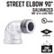 B & K STZ Industries 1-1/4 in. FIP each X 1-1/4 in. D MIP Galvanized Malleable Iron 90 Degree Street Elbow 311USE90-114 - alternate 3
