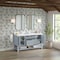 James Martin Vanities 60 in. Double Vanity, Serenity Blue, w/Single Hole 3 CM White Zeus Quartz Top & Backsplash 330-V60D-SRB-1WZ - alternate 2