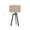 Homeroots 32" Charcoal Metal Tripod Table Lamp With Tan Drum Shade 524695 - alternate 3