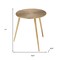 Homeroots 17" Gold Metal Round End Table 380712 - alternate 2