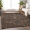 Homeroots 5' X 8' Brown Tan And Charcoal Damask Washable Indoor Outdoor Area Rug 603312 - alternate 3