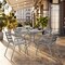 Flash Furniture Lila 31.5in Round Glass Top Metal Table with 4 Silver Aluminum Slat Stack Chairs TLH-072RD-017CSV4-GG - alternate 7