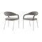 Homeroots Set of Two Gray And Silver Upholstered Polyester Open Back Dining Arm Chairs 569424 - alternate 2