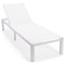 Leisuremod Marlin Patio Chaise Lounge Chair with White Aluminum Frame, White MLW-77W - alternate 1