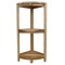 Homeroots 33" Natural Teak Corner Shower Bench With Shelf 376737 - alternate 1