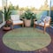 Homeroots 8' Fern Green Round Striped Washable Indoor Outdoor Area Rug 608809 - alternate 5