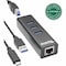 Plugable Technologies USB HUB WITH ETHERNET, 3 PORT USB 3 BUS POWERED HUB WITH GIGABIT ETHERNET COMPAT USB3-HUB3ME - alternate 1