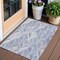 Homeroots 3' X 5' Denim Blue And Sky Blue Geometric Washable Indoor Outdoor Area Rug 589212 - alternate 1