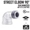 B & K STZ Industries 2 in. FIP each X 2 in. D MIP Galvanized Malleable Iron 90 Degree Street Elbow 311USE90-2 - alternate 2