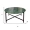 Homeroots 32" Green and Charcoal Genuine Marble Round Coffee Table 632671 - alternate 3