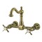 Kingston Brass Two-Handle Wall Mount Bridge Kitchen Faucet, Antique Brass KS1263BEX - alternate 1