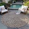Homeroots 8' Brown And Beige Round Abstract Washable Indoor Outdoor Area Rug 598958 - alternate 5