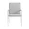 Armen Living Crown White Aluminum and Teak Outdoor Dining Chair with Light Gray Fabric - Set of 2 LCCRCHWH - alternate 3