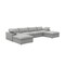 Homeroots 160" Light Gray Linen Blend Modular Sofa With Ottoman And Storage 714569 - alternate 4
