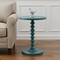 Homeroots Fun Teal Wood Pedestal End Table 286295 - alternate 2