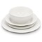 Elama Kim 16 Piece Hobnail Double Bowl Porcelain Dinnerware Set in White ELM-KIM16 - alternate 4