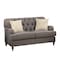 Homeroots 61in Dark Gray And Brown Linen Curved Loveseat and Toss Pillows 515694 - alternate 1