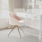 Martha Stewart Sora Upholstered Stationary Office Chair in Conch Shell/Polished Brass CH-222119-PK-GLD-MS - alternate 5