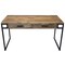 Homeroots 60" Natural and Black Solid Wood Writing Desk With Two Drawers 489179 - alternate 3
