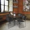Regency Round Kahlo Breakroom Table W/ 4 Zeng Stack Chairs, 48 in W, 48 in L, Neo Walnut TPL48RNDNWBK44BK - alternate 3
