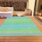 Homeroots 5' X 8' Aqua Green And Yellow Striped Washable Indoor Outdoor Area Rug 614792 - alternate 4