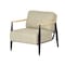 Homeroots 28" Beige Black and Natural Upholstered Cushion and Solid Wood Arm Chair 719434 - alternate 3