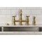 Kingston Brass Bridge Kitchen Faucet with Brass Sprayer, Brushed Brass KS7277BEXBS - alternate 4
