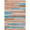 Homeroots 3' X 5' Orange Teal Blue And Salmon Striped Washable Indoor Outdoor Area Rug 613308 - alternate 3