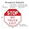 Signmission Stop No Truck Exit, 10 Inch X 10 Inch, Aluminum Metal Signs OC-A-10-324 - alternate 3