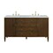 James Martin Vanities Myrrin 60'' D Vanity, Mid Century Walnut w/ Jasmine Pearl Silestone Top w/FreePower Wireless Charger 485-V60D-WLT-FEJP - alternate 1