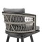 Homeroots 40" Gray Metal Swivel Outdoor Bar Height chair with Footrest 571176 - alternate 7