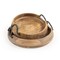 Homeroots Set of Two Brown Solid Wood Round Trays With Handles 574111 - alternate 3