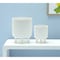 Homeroots Set of Two White Ceramic Striped Footed Pot Planters, 2PK 517986 - alternate 3