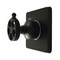 Kingston Brass Single-Handle Six-Way Diverter Valve with Knurled Handle and Square Trim Kit, Matte Black KS4040RKX - alternate 1