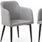 Homeroots Set of Two 23" Light Gray and Black Upholstered Arm Chair 526465 - alternate 3