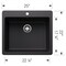 Blanco Liven SILGRANIT 25in Single Bowl Dual Mount Kitchen Sink - Coal Black 443218 - alternate 2