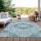 Homeroots 3' X 5' Teal Blue And Ivory Medallion Washable Indoor Outdoor Area Rug 617467 - alternate 3