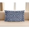 Homeroots 13" X 21" Blue And Gray Diamond Linen Throw Pillow Cover with Embroidery 608179 - alternate 1