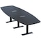 Skutchi Designs Arc Boat Conference Table With Power, 48 in W, 120 in L HAR-ABOT-48X120-T.BK-U999ST19-EBLK - alternate 1