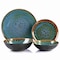 Gibson Elite Kyoto 16 Piece Stoneware Double Bowl Dinnerware Set in Teal 126967.16R - alternate 3