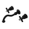 Kingston Brass Double-Handle Wall Mount Bathroom Faucet, Matte Black KS3120PKX - alternate 1