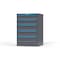 Strong Hold 5 drawer cabinet - (2x 6ft, 3x 7ft) - Blue accents - Keyed Alike S3044-PPAAS-0501FS - alternate 3