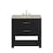 James Martin Vanities Lucian 36" Single Vanity, Carbon Oak, w/ 3 CM Tajnar Eclos Widespread Top D704-V36-CBO-WTJR - alternate 1