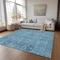 Homeroots 5' X 8' Sky Blue And Gray Oriental Washable Indoor Outdoor Area Rug 582063 - alternate 2