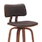 Homeroots 26" Brown And Wood Brown Faux Leather Swivel Low Back Counter Height Bar Chair 534432 - alternate 3