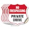 Signmission No Trespassing Shield Sign Private Drive, 4 inch X 4 inch, Vinyl Decal, 5PK SHI-D-5PACK-4-408 - alternate 1