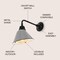 Jonathan Y Croydon 9.63" 1-Light Farmhouse Industrial Indoor/Outdoor Iron LED Gooseneck Arm Outdoor Sconce, Gray JYL7612D - alternate 4