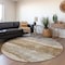 Homeroots 8' Beige Brown And Gray Round Abstract Washable Indoor Outdoor Area Rug 605975 - alternate 3